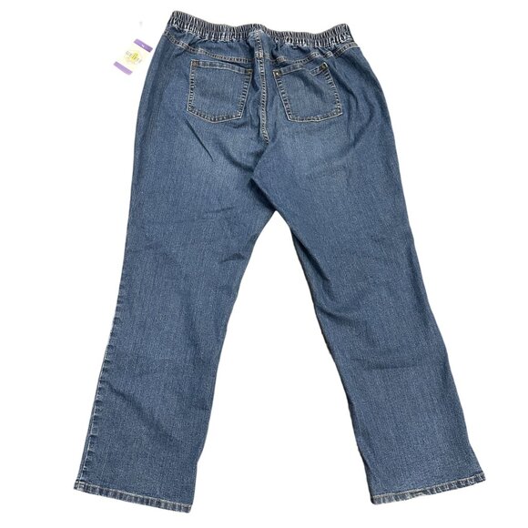 Catherines Timeless Fit Pull On Stretch Jeans (2) 1X Elastic Waist Normcore Mom - Picture 3 of 16